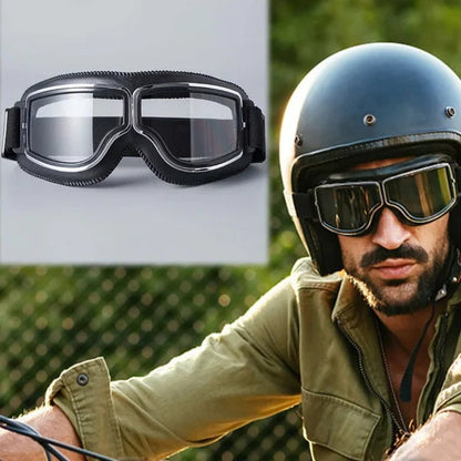 🥽 JETZT 50% RABATT! 🏍️ Vintage Helmbrillen Motorradbrillen – UV-Schutz, antibeschlagend und verstellbarer Riemen 🛡️