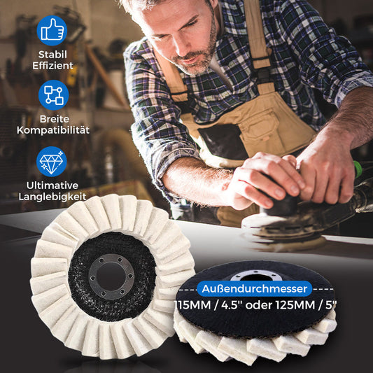 ⚡50 % RABATT !!✨ Wollpolierscheibe für Winkelschleifer – Hochglanz-Spiegelfinish! Langlebig  Vielseitig! 🔧