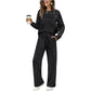 🔥LETZTER TAG 50 % RABATT💓Set aus Damen-Oberteil mit Rundhalsausschnitt und Hose mit Kordelzug💯