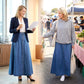 👗 60% RABATT! ✨ Vintage-Jeansrock mit Knopfleiste und A-Linie – Retro-Stil, Verstellbare Passform & Klassischer Denim-Look 💙
