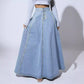👗 60% RABATT! ✨ Vintage-Jeansrock mit Knopfleiste und A-Linie – Retro-Stil, Verstellbare Passform & Klassischer Denim-Look 💙