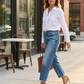 Damen-Retro-Cropped-Straight-Leg-Jeans
