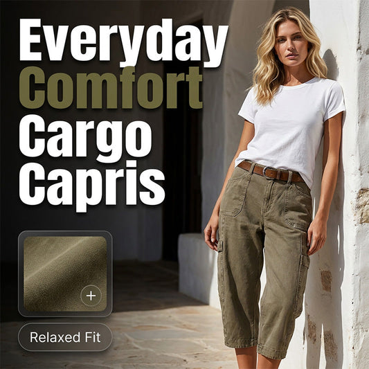 👖Lässige Cargo-Caprihosen für Damen – bequeme 3/4-Hosen mit vielen Taschen, perfekt für Alltag, Reisen & Sommer ☀️