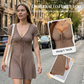 👗 Damen V-Ausschnitt Minikleid mit Brustkordel – Figurbetonter Bodycon-Schnitt, weicher Stoff für Dates, Partys & Sommerabende