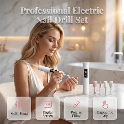 💎NUR KURZE ZEIT 50% RABATT!✨Professionelles elektrisches Nagelfeilen-Set mit Digitaldisplay & 4 Aufsätzen – Kabellos, ergonomisch für Heim-Maniküre & Pediküre